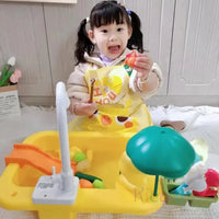 Kids Kitchen Sink Toys Electric Dishwasher Playing Toy With Running Water Pretend Play Food Fishing Toy Role Playing Girls Gift Good Vibrations