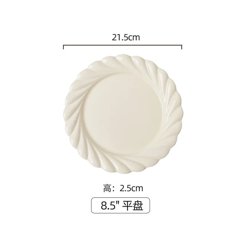 Early Spring Simple Dish Set Home Ins Wind Ceramic Tableware Light Luxury Modern Good Vibrations