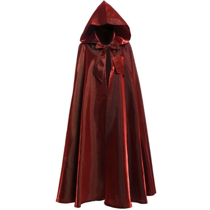 Halloween Party Costume Women Men Adult Long Robe Hooded Cloak Witchcraft Christmas Holiday Solid Color Medieval Cape Good Vibrations
