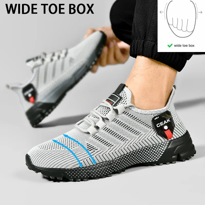 Men's running shoes are lightweight and breathable casual shoes, daily men's widened outdoor casual sports shoes are simple Good Vibrations