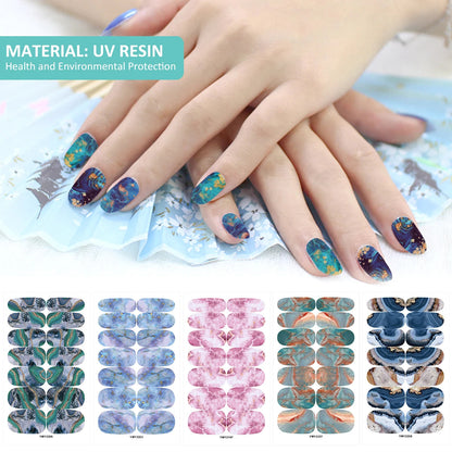 10 Sheets Vibrant Full Wrap Nail Polish Stickers Self-Adhesive Nail Decals for DIY Nail Art Manicure Designer Nail Art Stickers Good Vibrations