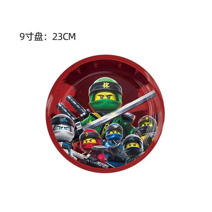 Ninjas Birthday Party Supplies Decorations Disposable Tableware Popcorn Paper Plates Balloons For Boys Kids Birthday Baby Shower Good Vibrations