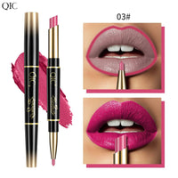 2 IN 1 Lip Liner Waterproof Nude Matte Lipstick Pencil Sexy Red Long Lasting Double Ended Lipliner Makeup Cosmetics For Women Good Vibrations