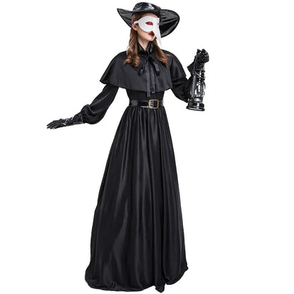 Carnival Halloween Couples Plague Doctor Costume Middle Ages War Nurse Bird Beak Playsuit Cosplay Fancy Party Dress Good Vibrations