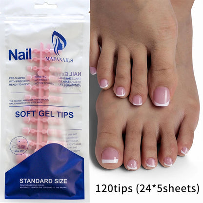 120Pcs French Short Square Artificial Press On Toenails Nude Pink Full Cover False Toe Nails Fake Toe Nail Extension For Women Good Vibrations