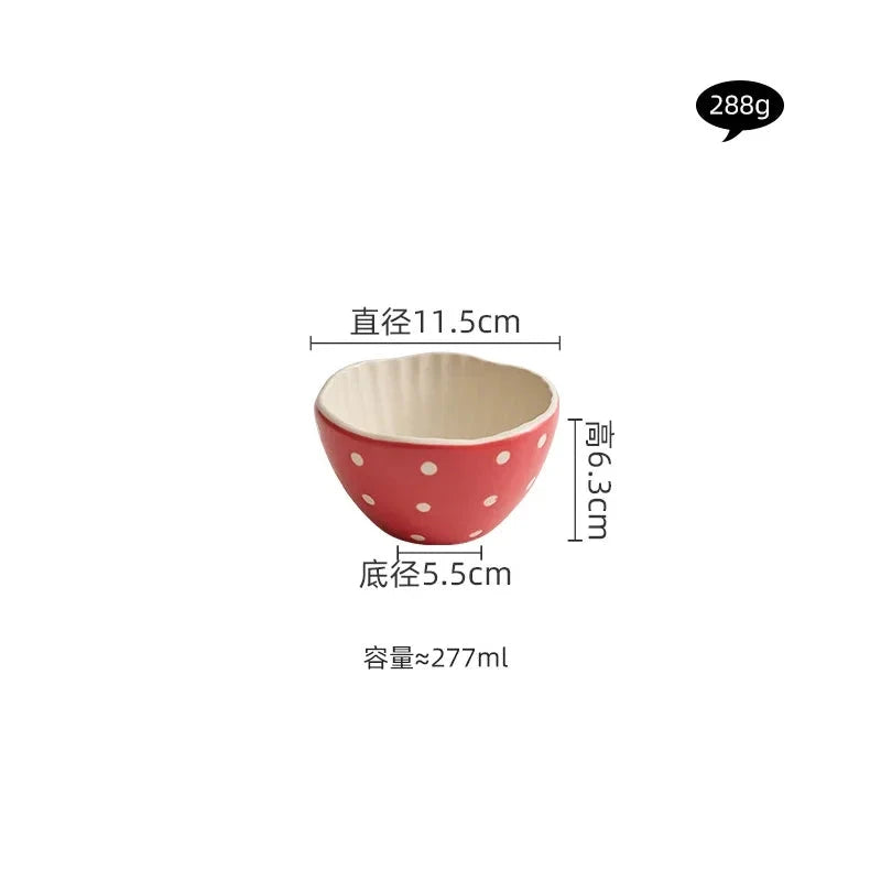 Mushroom Ceramic Tableware Mushroom Rice Bowl Noodles Bowl Soup Pot Flat Plate Sushi Plate Mushroom Mug Spoon Kitchen Tableware Good Vibrations