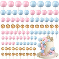 20Pcs Balls Cake Topper Pink Blue Gold Cake Balls Baking Decoration Birthday Wedding Anniversary Cake Picks Insert Toppers Decor Good Vibrations