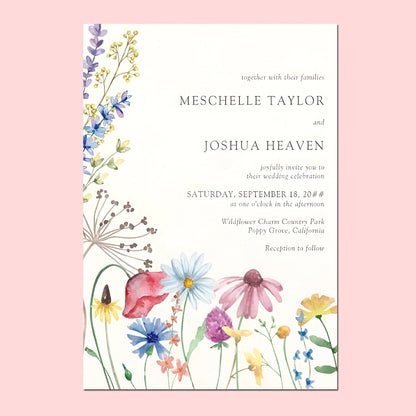 20pcs Country Wedding Invitation, Personalized Wedding Invitation Card, Wedding Invitations for Elegant Wildflowers Good Vibrations