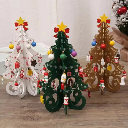 Wooden Christmas Tree Decorations Christmas Ornaments Home Desktop Party Christmas Decor Christmas New Year Children's Gifts Good Vibrations