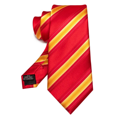 EASTEPIC Men's Gifts of Striped Ties Red Neckties for Gentlemen in Fine Apparel Fashionable Accessories for Social Occasions Good Vibrations