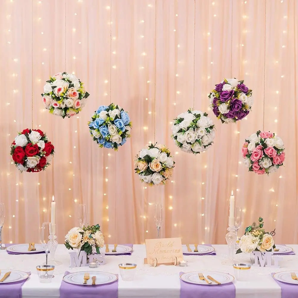 Artificial Flowers Silk Rose Flowers for Wedding Centerpiece Party Birthday Anniversary Floral Arrangement Flower Ball Decor Good Vibrations