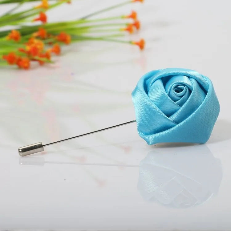 Men Boutonnieres for Wedding Groom Corsage Lapel Pins Ribbon Roses Flower Mensuit Buttonhole Brooch Marriage Accessories Good Vibrations