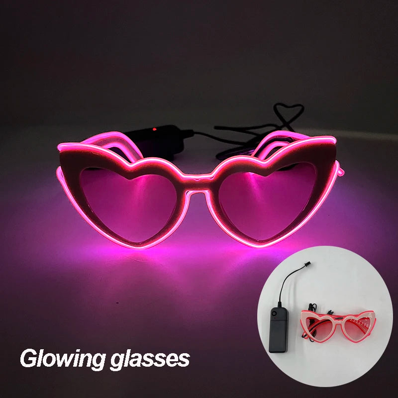 LED Funny Sunglasses Futuristic Soldier Round LED Steampunk Glasses Birthday Halloween Christmas Concert Steampunk Toy Glasses Good Vibrations