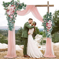 2pc Rose Artificial Flower Wedding Arch Flower Arrangement Country Wedding Ceremony Floral Garland Reception Backdrop Decoration Good Vibrations