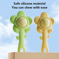 A Teether And Rattle For Babies: Sound, Chewable Toy, Early Learning And Entertainment, Teether, Rattle, Grip Function 3-In-1. Good Vibrations