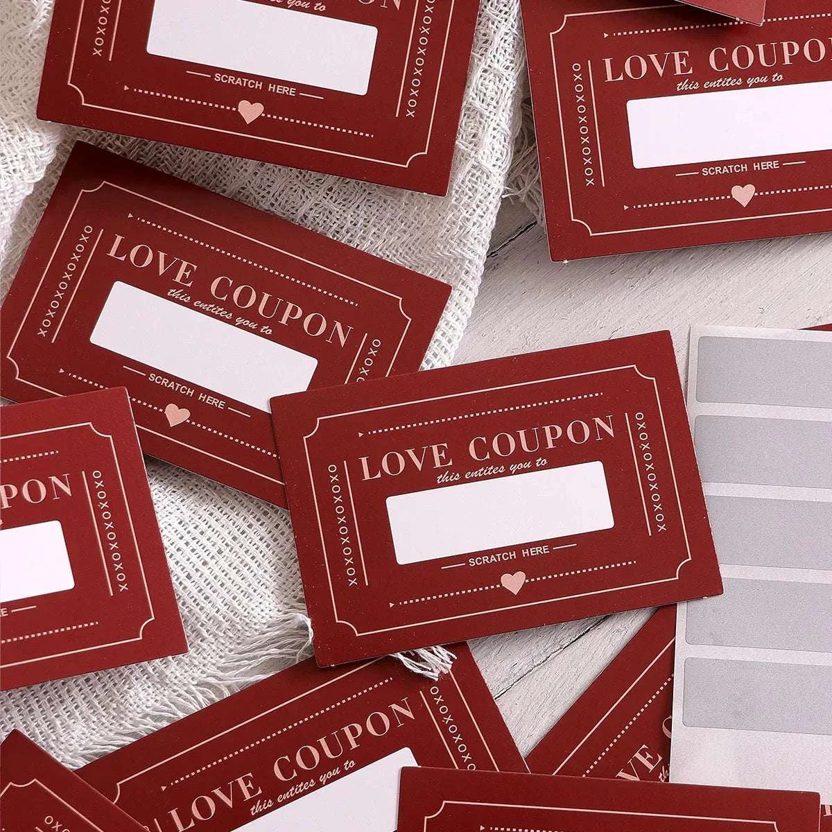 Scratch-Off Love Coupons, 10 Pieces, DIY Valentine