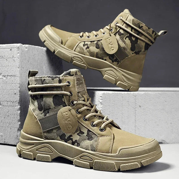 Camouflage Boots for Men Autumn Winter Platform  Boots Outdoor High-top Shoes Men Ankle Boots Buty Robocze Meskie Good Vibrations