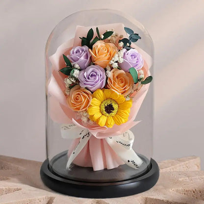 Forever Preserved Real Rose in Glass Dome Women Valentines Day Gifts Eternal Flower for Mother's Day Anniversary Birthday Good Vibrations