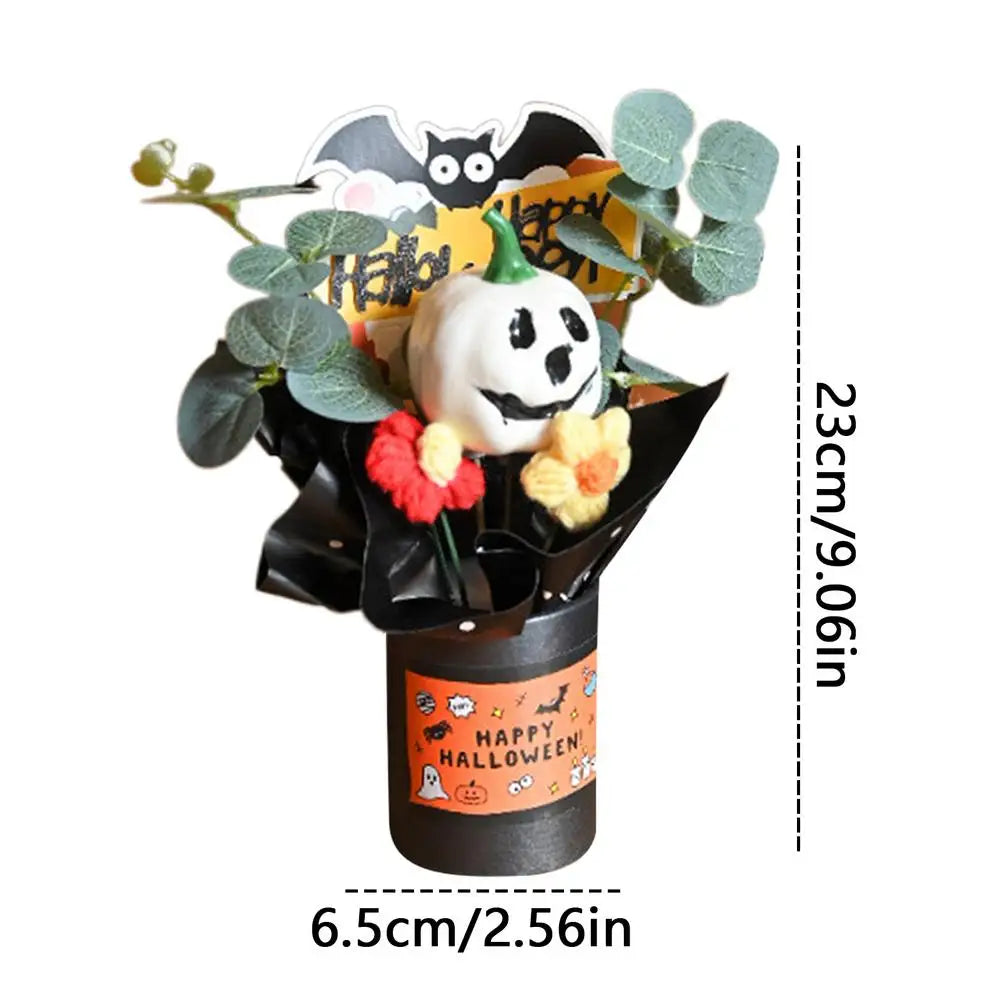 Halloween Pumpkin Bouquet Creative Pumpkin Head Decorative Bouquet Resin Ghost Pumpkin Flower Artificial Pumpkin Flowers Good Vibrations