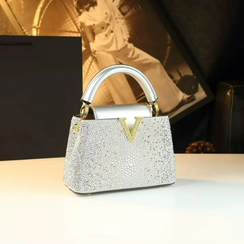 A High-end Rhinestone Handbags for Women, a New Stylish Bucket Crossbody Small Bags for Autumn and Winter 2025 Bolsa mujer сумка Good Vibrations
