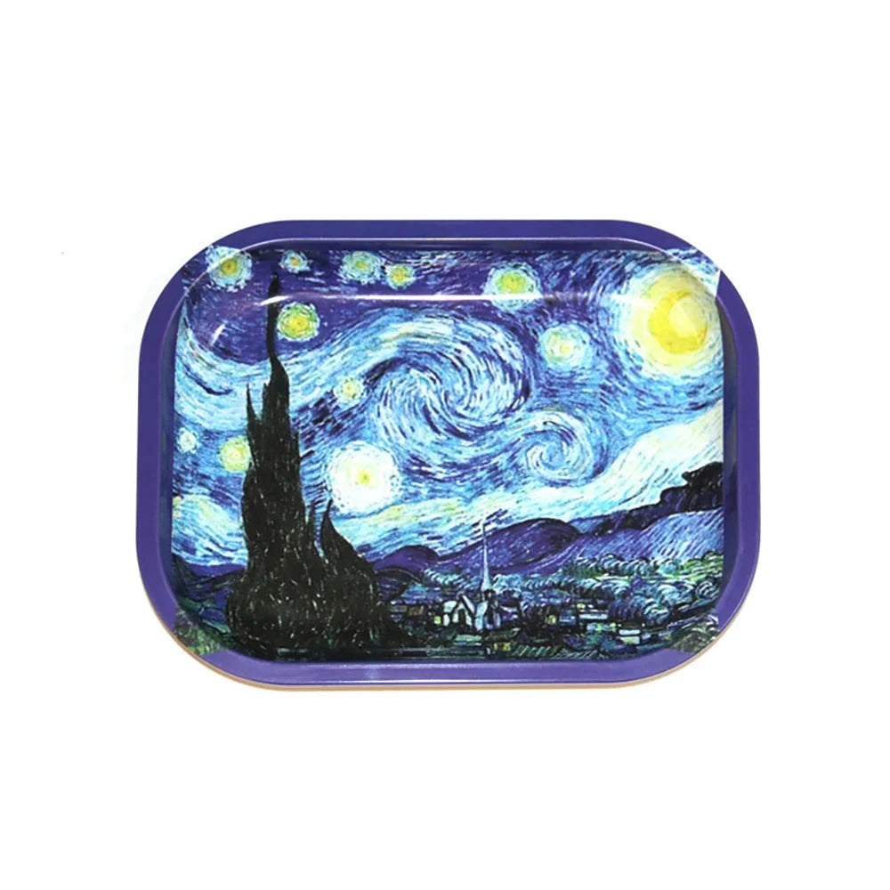 Rolling Tray Smoking Grinder Accessories Cigar Hand Roll Tinplate Tray Ashtray Home Party Gifts for Men Women Good Vibrations Adult Super Store