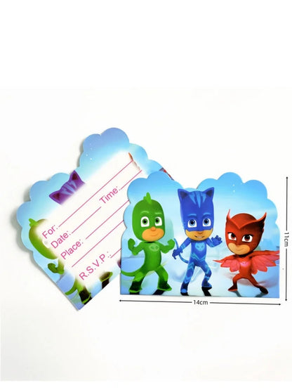 PJ Masks Birthday Invitation Cards party Decor PJ Masks Paper Cards Greetings Card Celebrate Birthday Kids Favors Party Supplies Good Vibrations