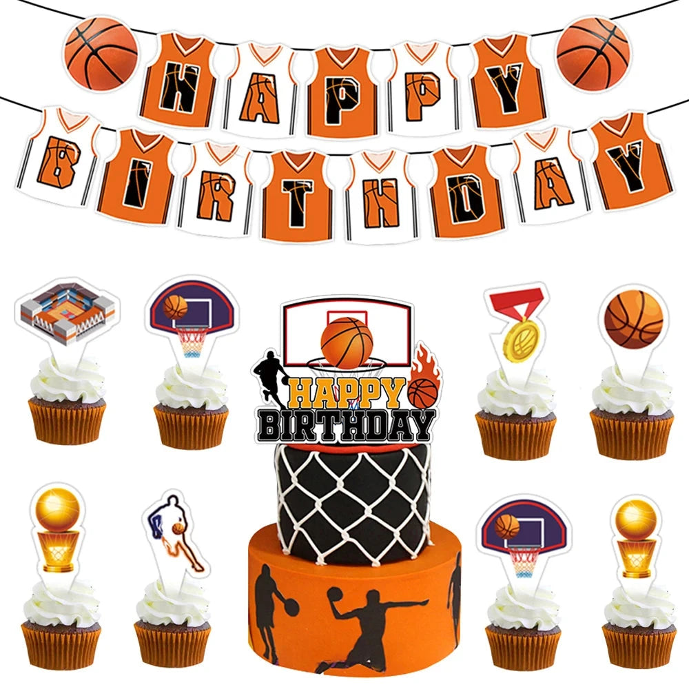 Basketball Happy Birthday Cake Topper Basketball Cupcake Toppers Basketball Theme Boys Birthday Party Cake Decorations Supplies Good Vibrations