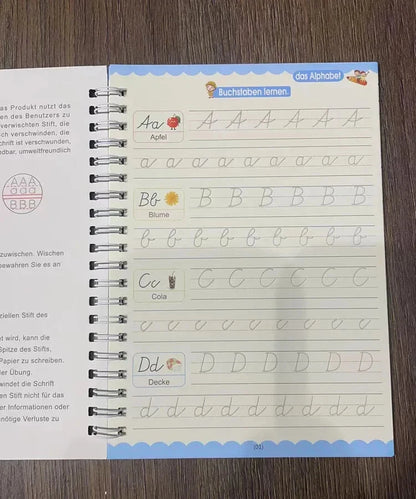 4 Books Montessori SANK English Magic Copybook Reusable Writing Practice 3D Calligraphy Book Wipe-free Education Books Good Vibrations
