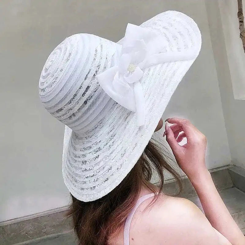 Hats for women in summer, beach hats, seaside outings, face covering, sun protection, large brim sun hats, foldable sun hats Good Vibrations