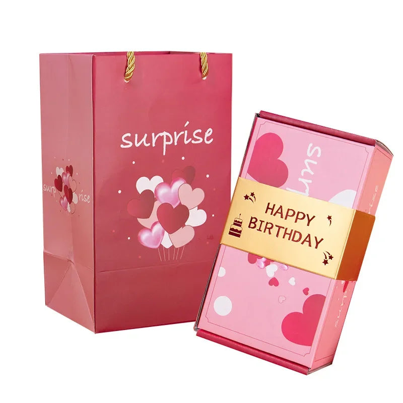 Christmas Gift Box DIY Folding Paper Box Money Pop Up Birthday Surprise Bounce Box Explosions Red Envelope Surpris Gift Box Good Vibrations