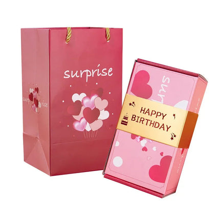 Christmas Gift Box DIY Folding Paper Box Money Pop Up Birthday Surprise Bounce Box Explosions Red Envelope Surpris Gift Box Good Vibrations