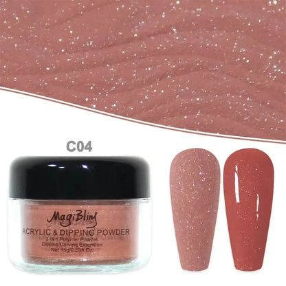 15g Acrylic Powder Light Color Carving Nail Polymer Tip Extension Crystal Powders Manicure Professional Nails Art Accessories Good Vibrations