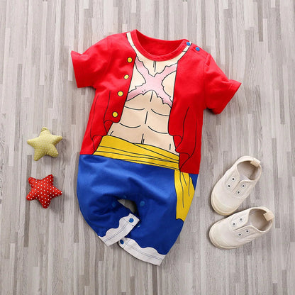 Newborn Clothing Handsome Anime Role Play Cotton Comfortable Soft Boys And Girls 0-18 Summer Short Sleeved Baby Jumpsuit Good Vibrations