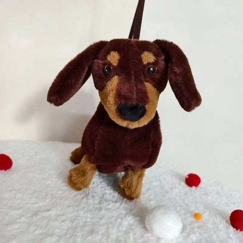 Sausage Dog Plush Backpacks Kawaii Puppy Soft Stuffted Bag Versatile Plush Backpacks Cartoon Plush Shoulder Bag Gift for friend Good Vibrations