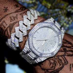 Iced Out Watch for Men Gold Watch for Men Hip Hop Fashion Cool Bling Bling Gold Diamond Luxury Mens Watch Dropshipping Relogio Good Vibrations