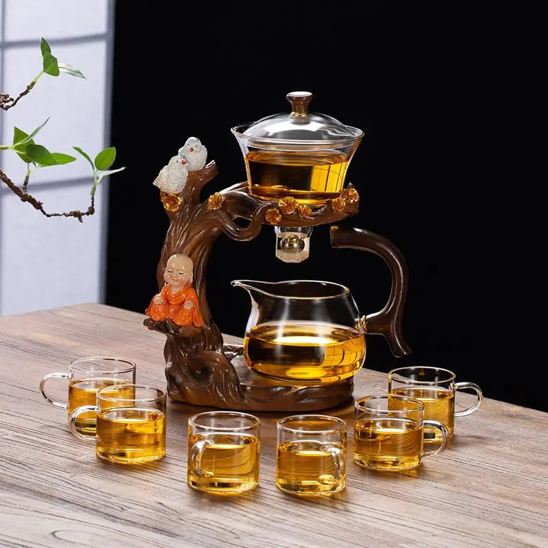Creative Magnetic Absorption Gongfu Tea Cups Office Home Visiting Set Home Office Use Glass Tea Set Good Vibrations