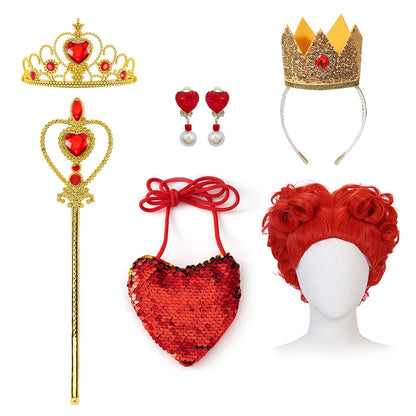 Halloween Queen of Hearts Costume For Girl Alice In Wonderland Cosplay Dress Girls Witch Dress Masquerade Orgy Party Clothes Good Vibrations