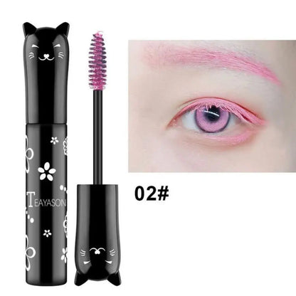 6-Colorful Mascara with Large Brush Head, Easy to Color, Non-Clumping, Non-Fading Mascara, White Purple, Sapphire Blue, Silver Coffee, Not Easy to Smudge, Mascara, Eyebrow Cream Good Vibrations