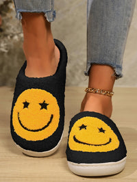 Women's Winter Slippers New Halloween Cartoon Star Eyes Smiling Face Indoor Warm Plush Slippers Good Vibrations