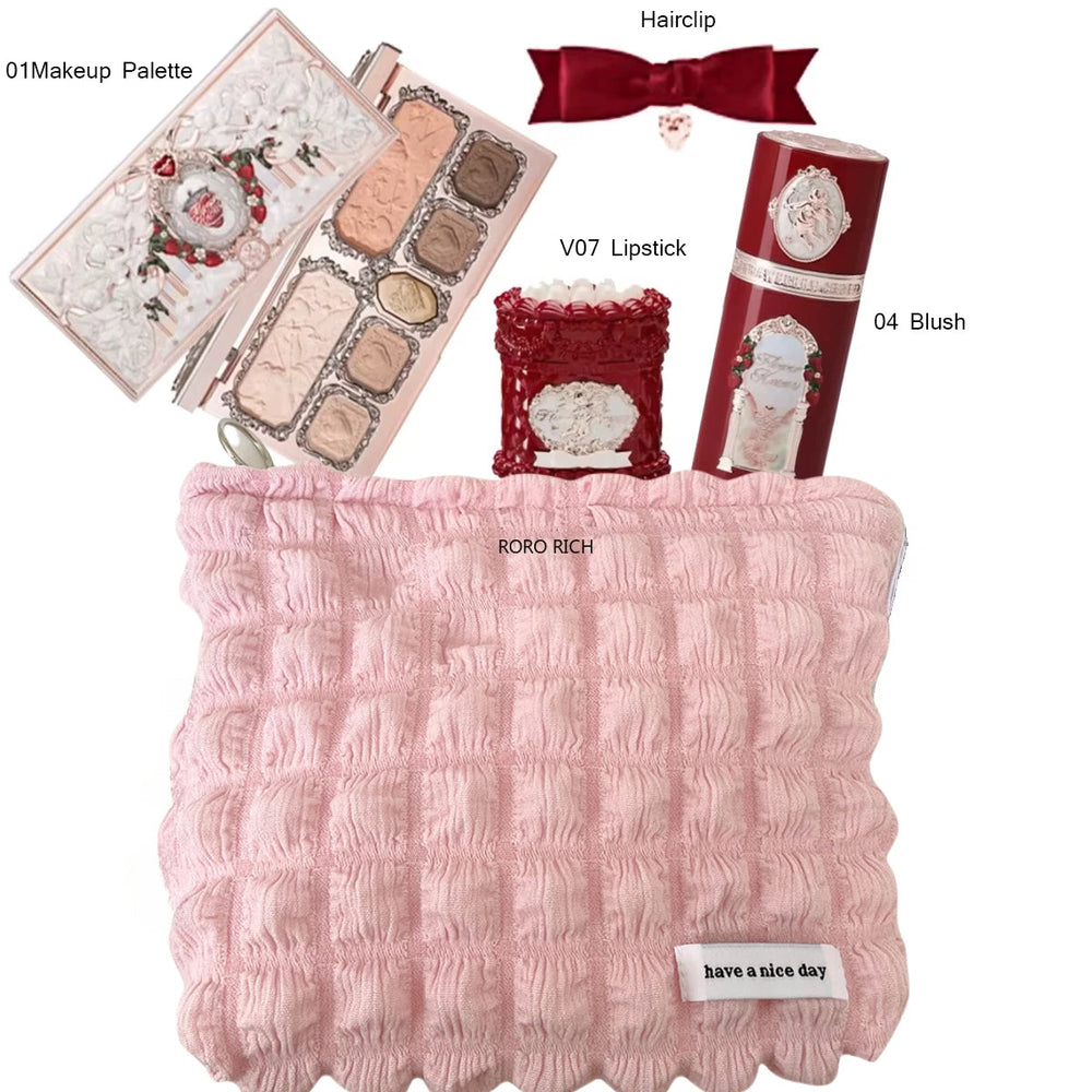 Makeup Set Flower Knows Swan Ballet Series Six Color Eyeshadow Palette Embossed Blusher Shine Lipstick Kit Maquiagem With Bag Good Vibrations