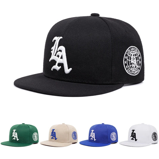 2025 New Los Ange Earth Letter Embroidered Cotton Flat Edge Hat Women Simple Baseball Hat Sunshade Hat Men's Outdoor HipHop Hat Good Vibrations