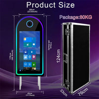 Selfie 45 Inch Photobooth with 32 Inch Mirror Touch Screen Photo Booth Magic Mirror Booth Machine for Weddings Parties Events Good Vibrations