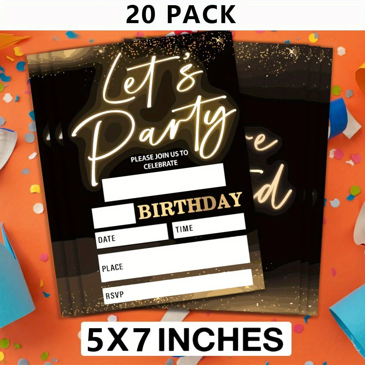 20pcs, Birthday invitation cards, 20 birthday invitation cards with envelopes, bluey birthday party invitations Good Vibrations