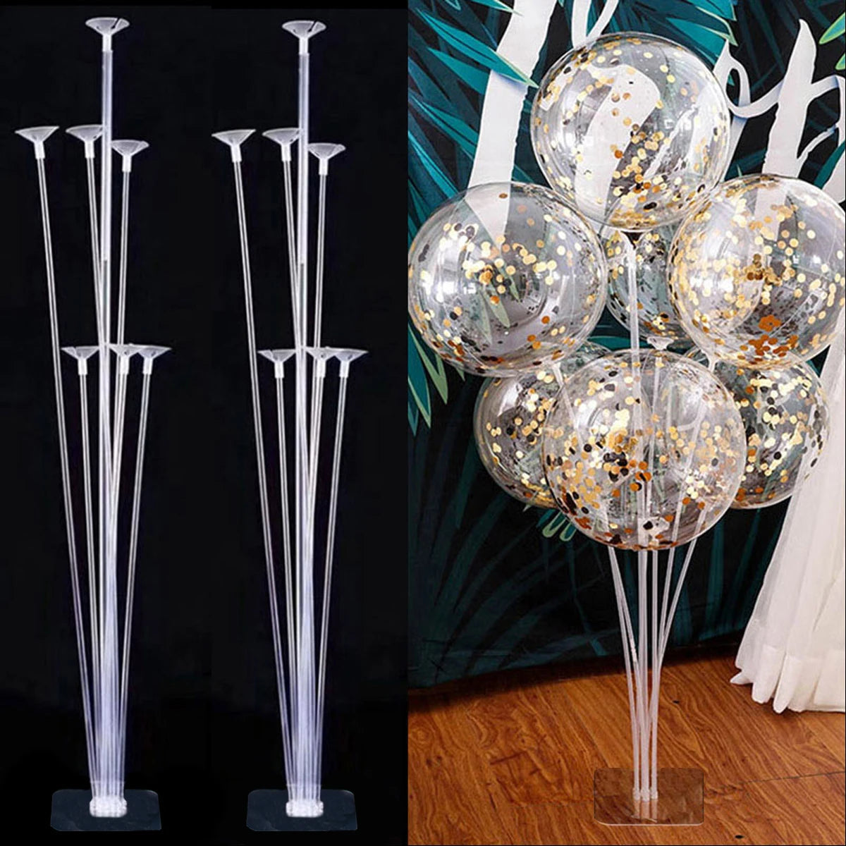 1/2/4/6Set Balloons Stand Wedding Table Balloon Holder Column Birthday Party Decor Kids Baby Shower Confetti Ballons Support Good Vibrations