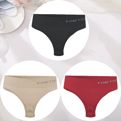 3PCS/Set Women's Panties Sexy Underwear FINETOO Large Size Thong Women Seamless Panties High Waist Girls Thongs M-2XL Good Vibrations