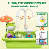 New Play Sink With Kitchen Sink Tap Water  Electric Faucet Play Kitchen Toy Swimming Pool Floating Fishing Toys Water Play Gift Good Vibrations
