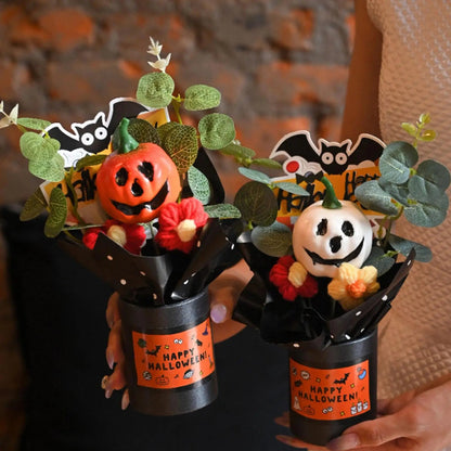 Halloween Pumpkin Bouquet Creative Pumpkin Head Decorative Bouquet Resin Ghost Pumpkin Flower Artificial Pumpkin Flowers Good Vibrations