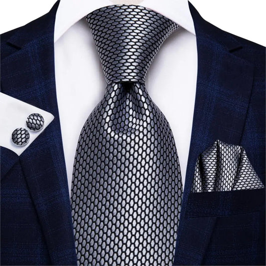 Hi-Tie 8.5cm Business Black Solid Paisley 100% Silk Men's Tie Neck Strip Ties for Men Formal Luxury Wedding Neckties Gravatas Good Vibrations