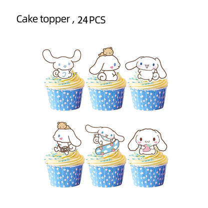 Cinnamorolls Birthday Party Decoration Tableware Set Balloons Cup Plate Banner for Kids Party Favors Baby Shower Supplies Good Vibrations