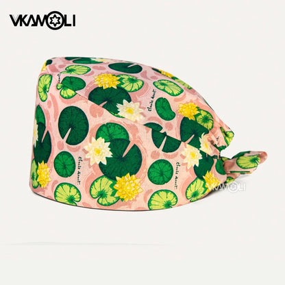 Flower printing hats scrubs women hats Health service Workers adjustable caps beauty salon Work Frosted cap lab pet store hats Good Vibrations